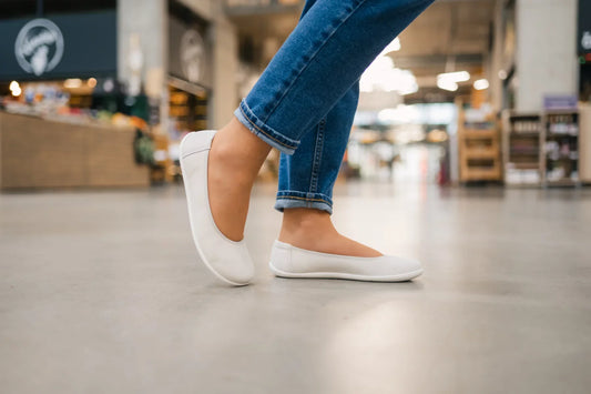 Ballet Flats Barefoot Shoes Ballerina- Sophie - All Chalk White