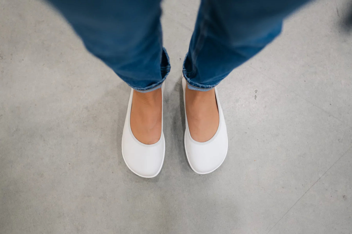 Ballet Flats Barefoot Shoes Ballerina- Sophie - All Chalk White