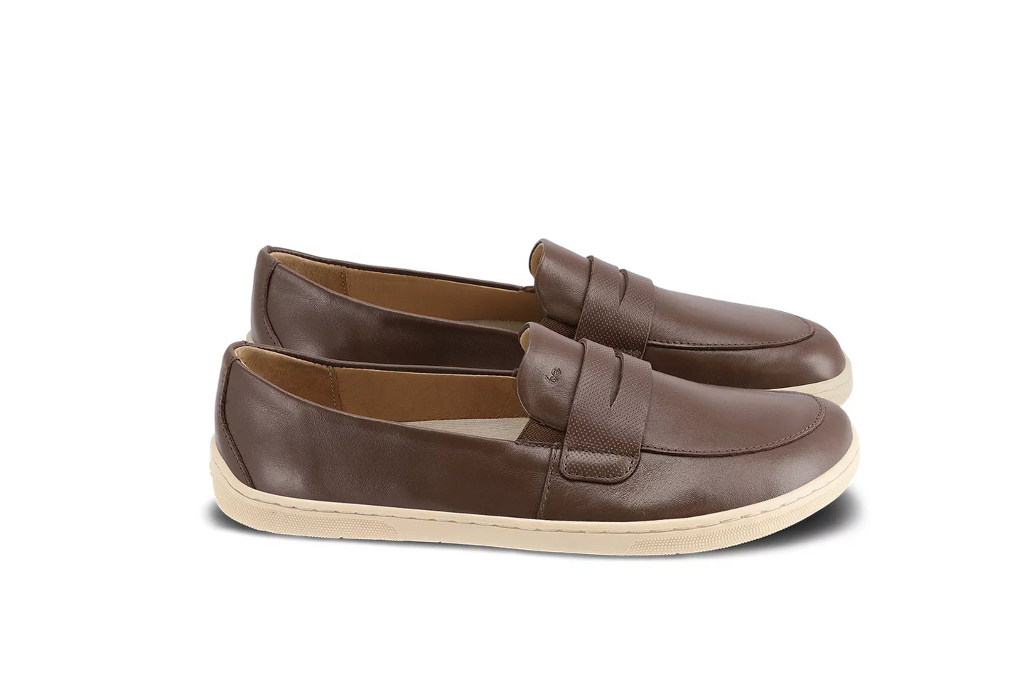 Barefoot Shoe Moccasins Buena - Dark Brown &amp; Beige