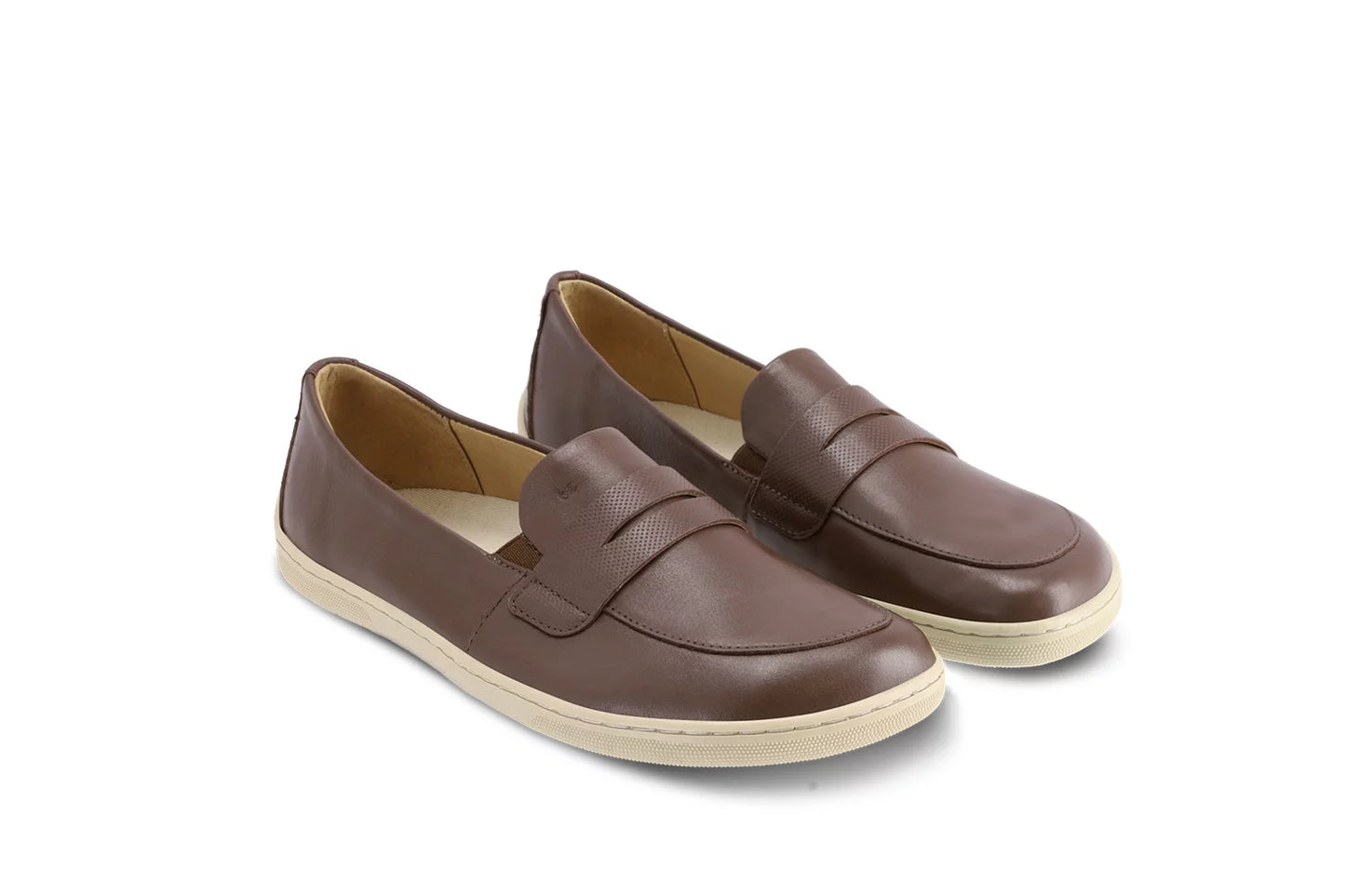 Barefoot Shoe Moccasins Buena - Dark Brown &amp; Beige