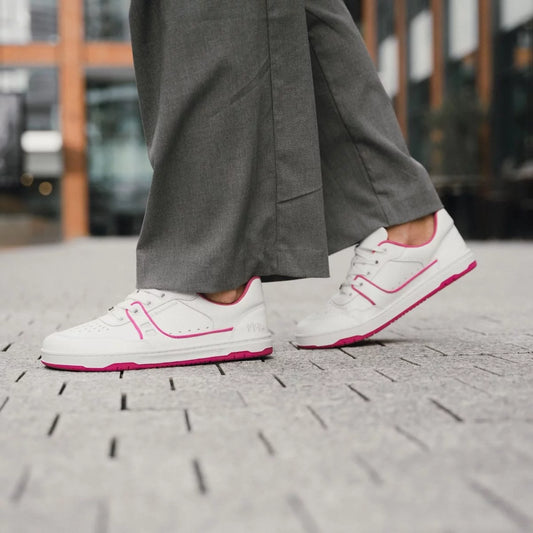 Barefoot Sneakers Arise - White &amp; Raspberry Pink