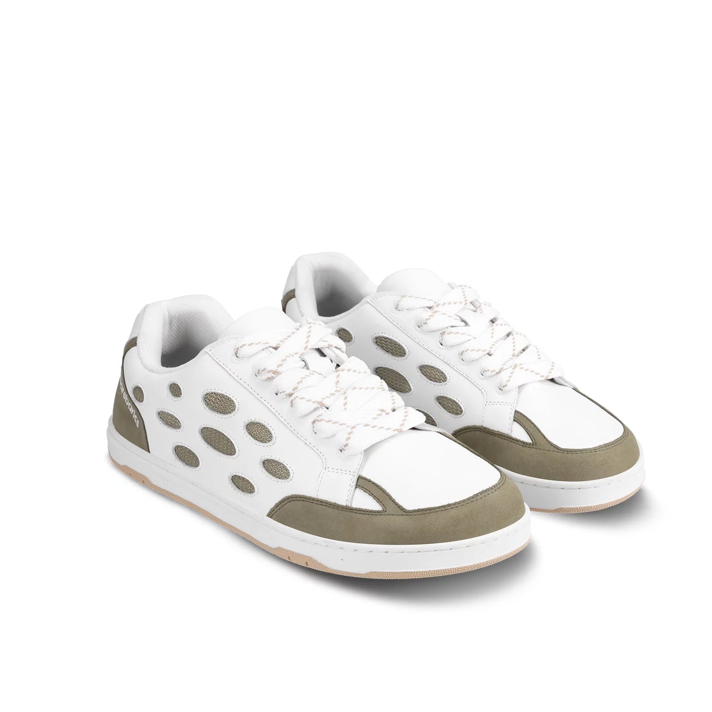 Barefoot Sneakers Fusion - White & Army Brown