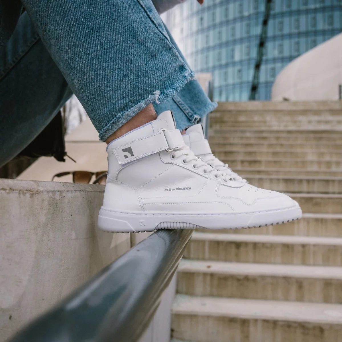 Barefoot Sneakers Zing - High Top - All White - Leather