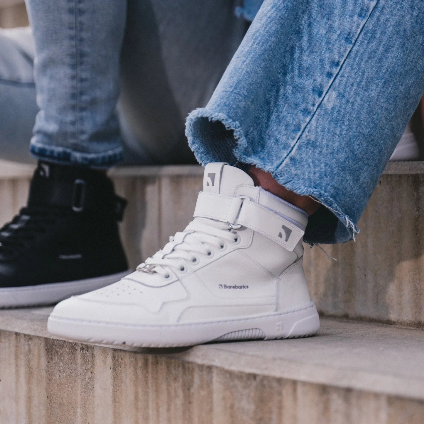 Barefoot Sneakers Zing - High Top - All White - Leather