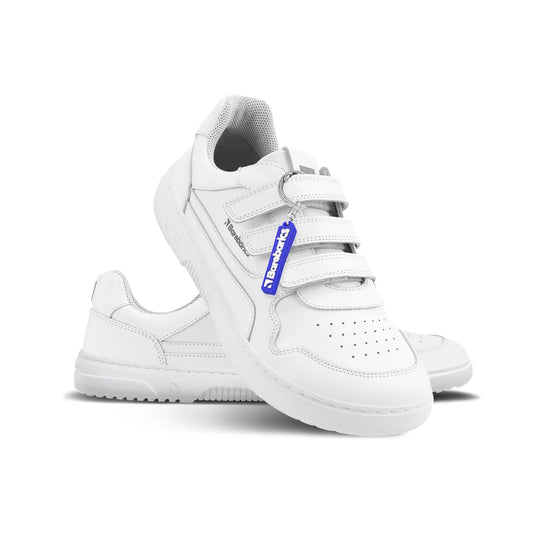 Barfußschuh Sneaker Zing Velcro - All White - Leather