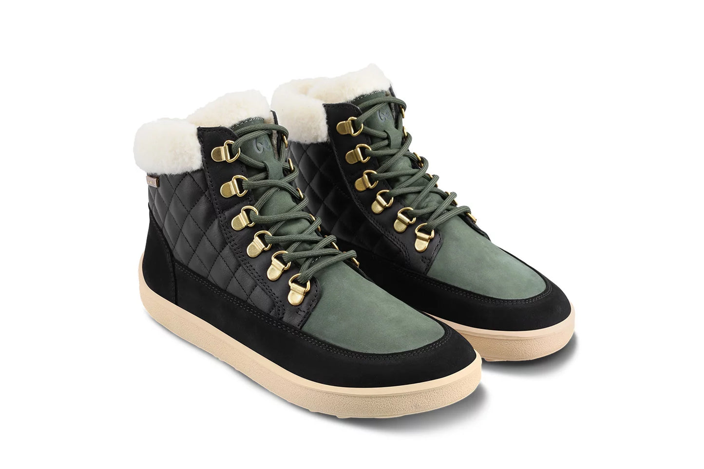 Barefoot Shoes Boots Olivia - Black &amp; Dark Green