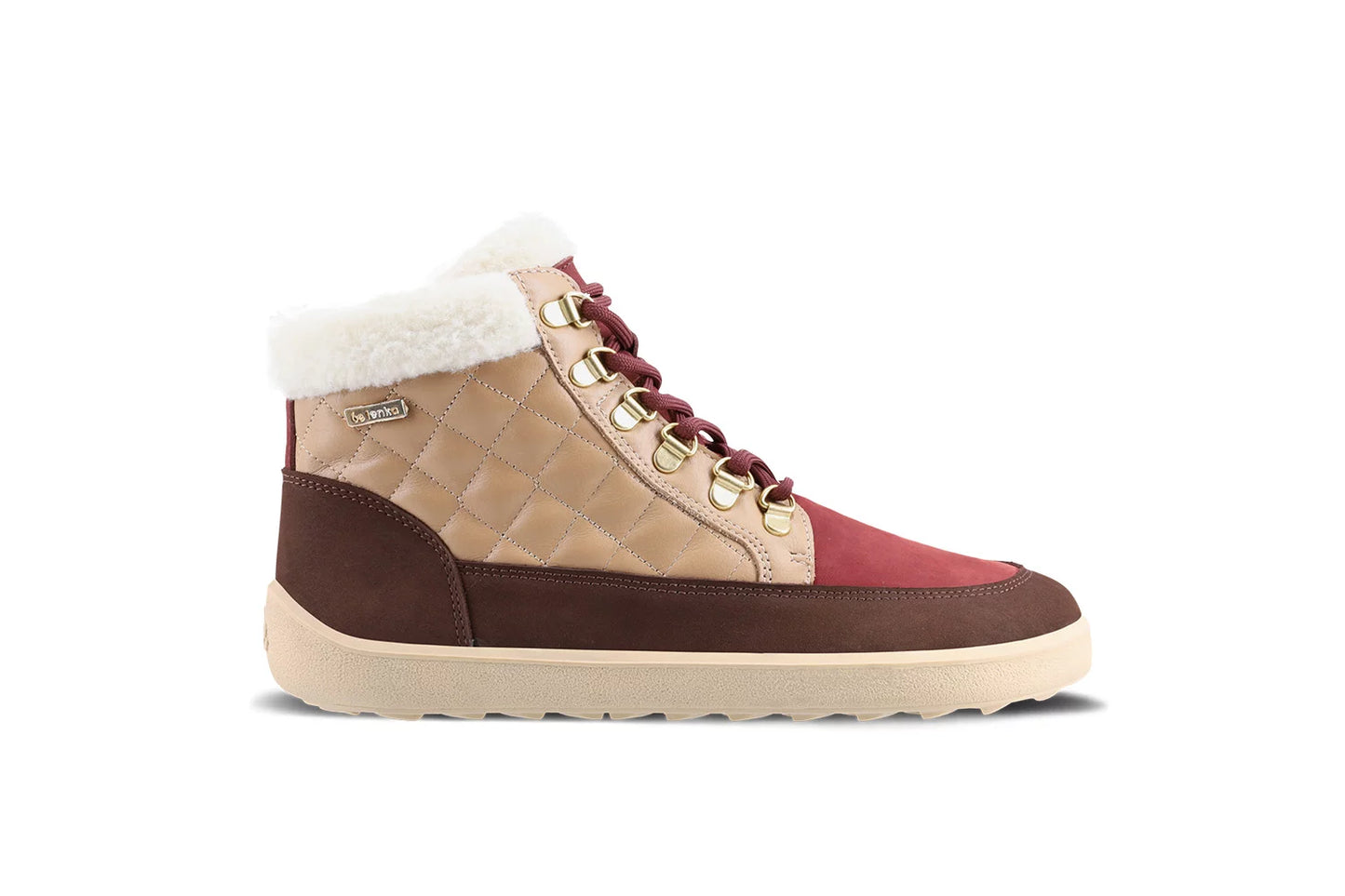 Barfußschuhe Stiefel Olivia - Brown & Burgundy