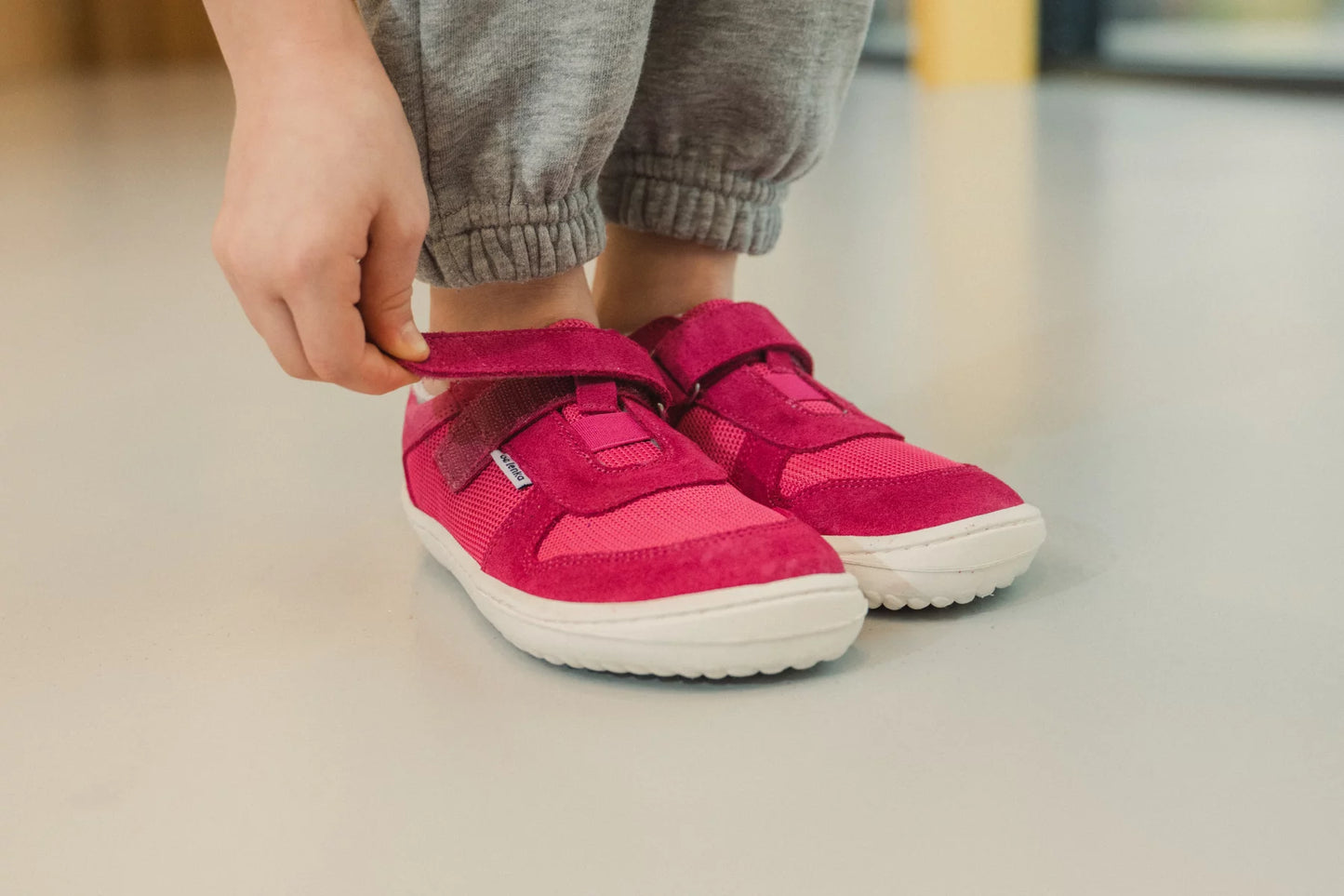 Children's Barefoot Shoes Sneakers Joy - Dark Pink &amp; White