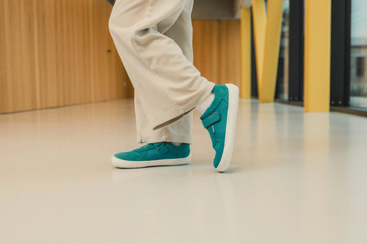 Chaussures Pieds Nus Enfant Baskets Joy - Turquoise &amp; Blanc