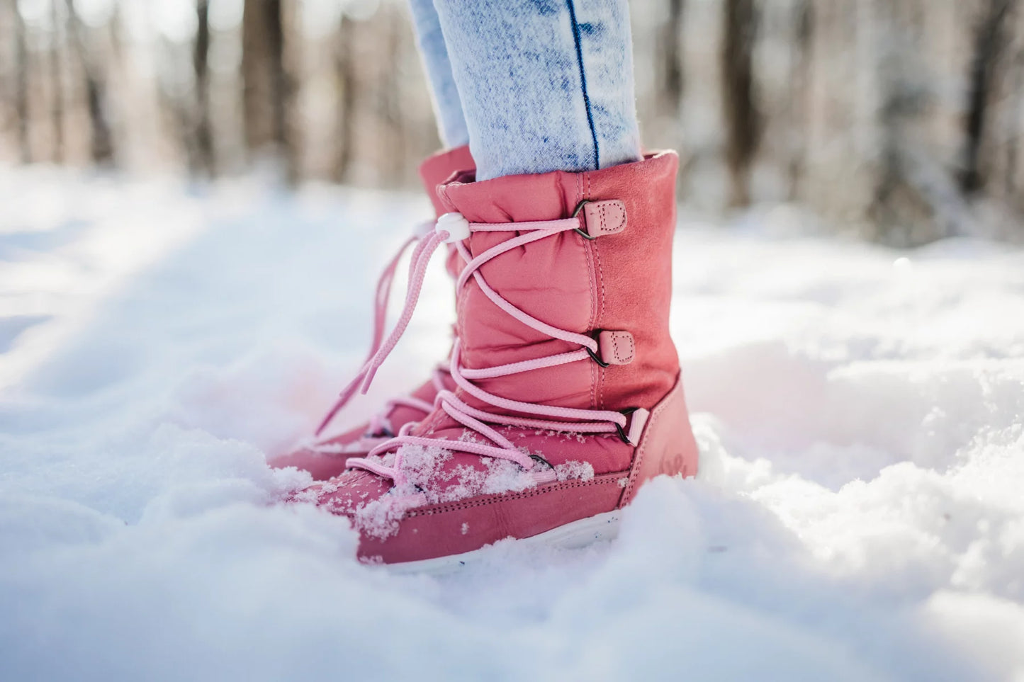 Kinder Winter Barfußschuhe Snowfox Kids 2.0 - Rose Pink