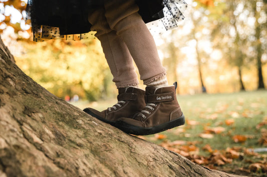 Children's winter barefoot shoes Winter Kids - Chocolate