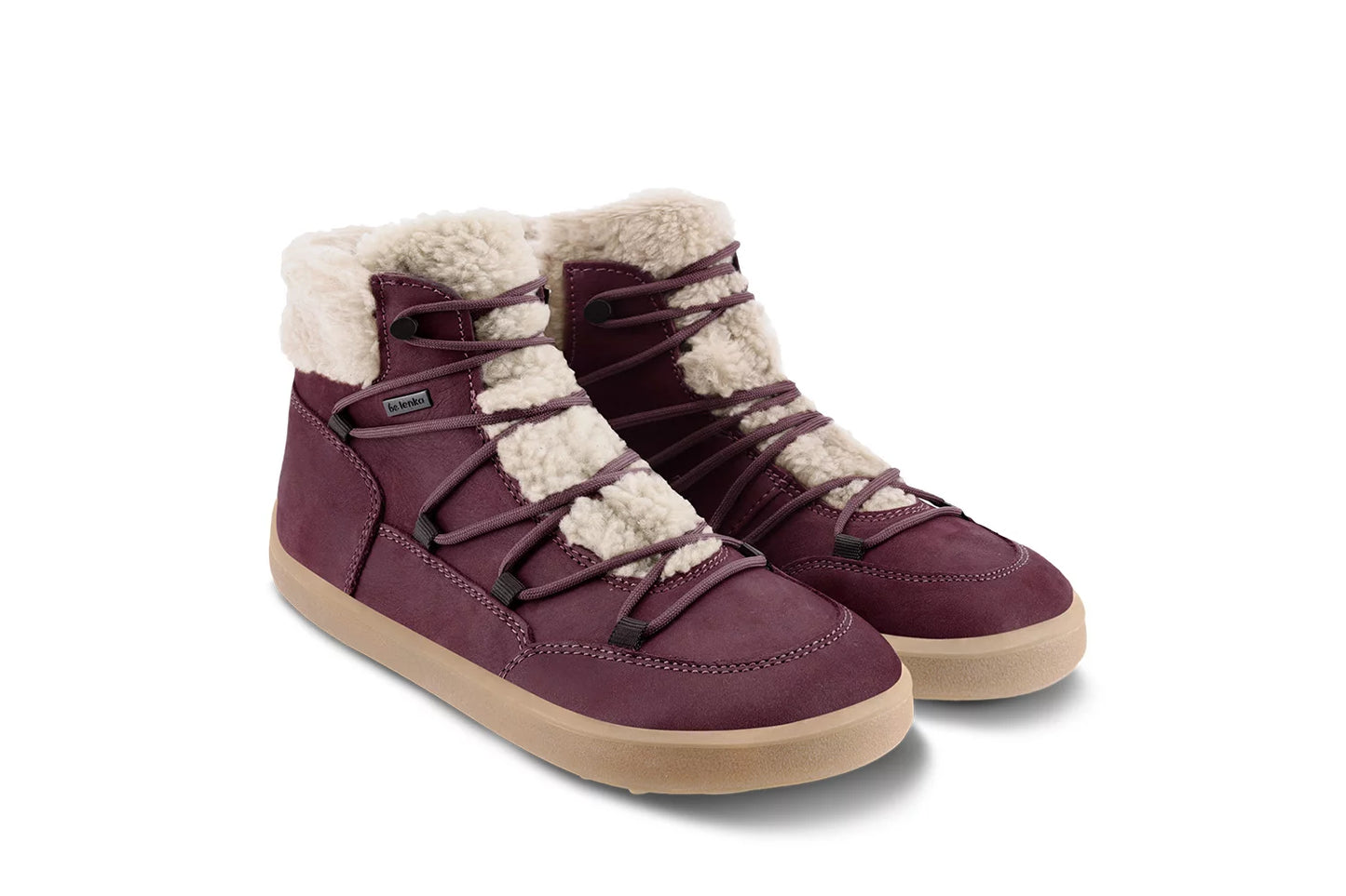 Chaussures Pieds Nus d'Hiver Bottes Bliss - Rouge Bordeaux