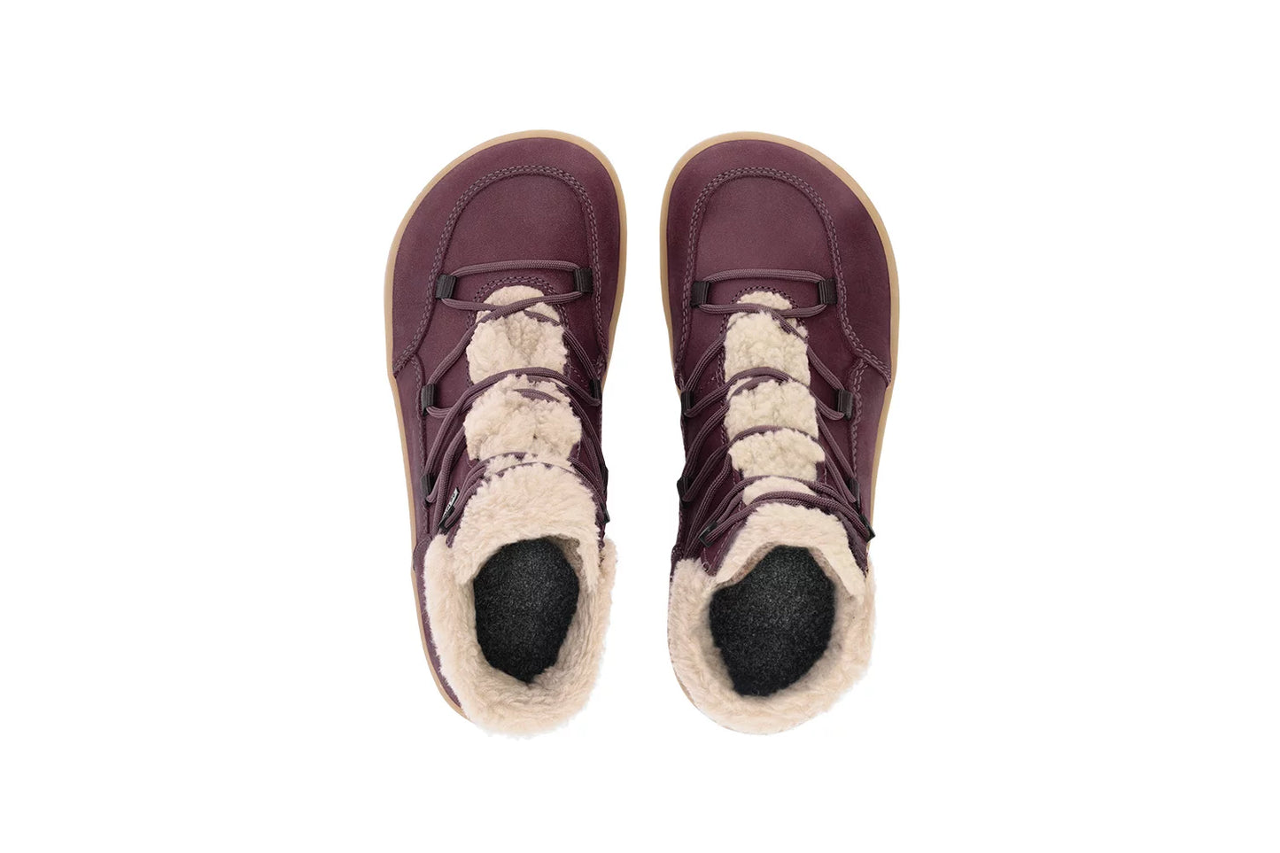 Chaussures Pieds Nus d'Hiver Bottes Bliss - Rouge Bordeaux