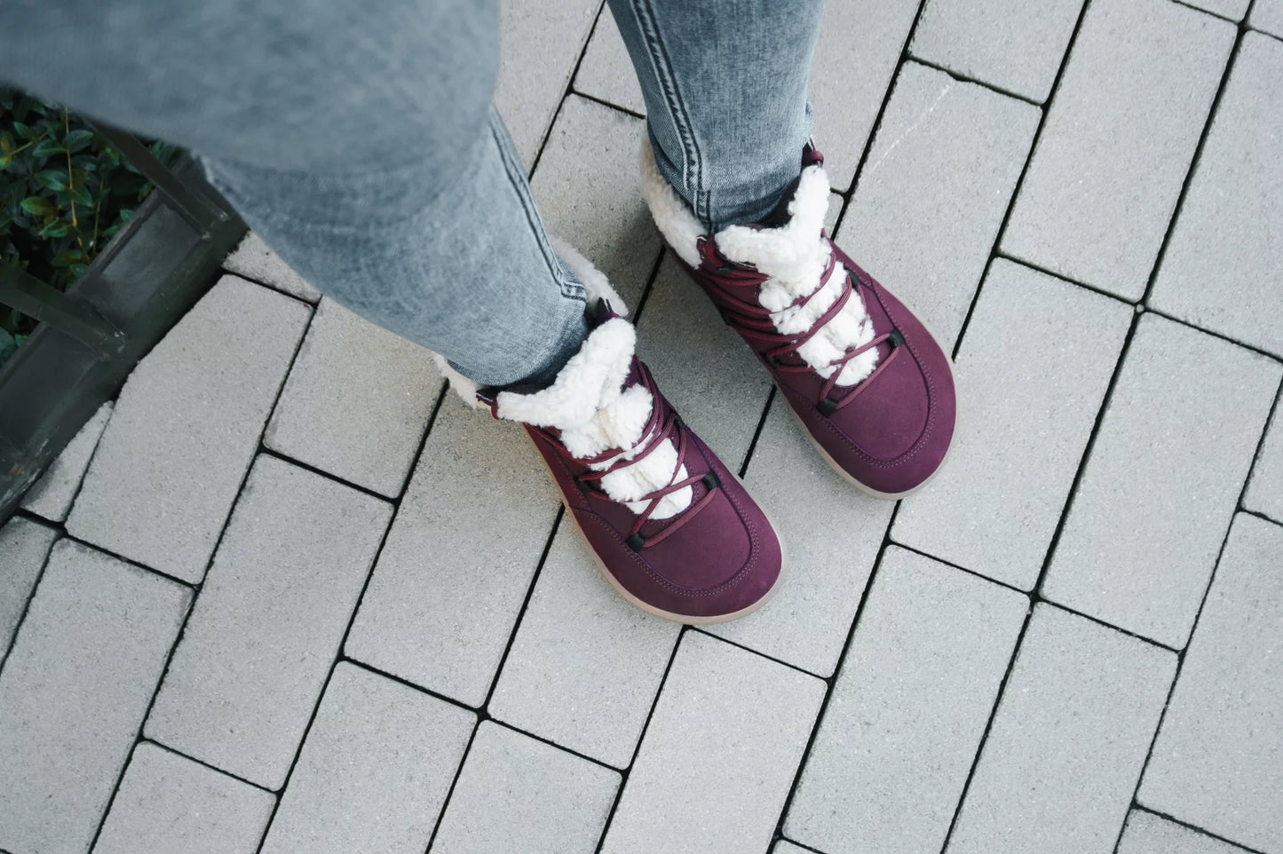 Winter Barfußschuhe Stiefel Bliss - Burgundy Red